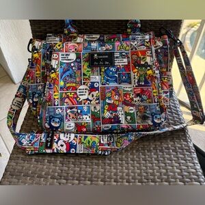 Ju Ju Be Super Toki Tokidoki Tote Bag Diaper Bag Changing Pad & Shoulder Strap